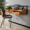 RINGO-Living Hängender Wandschreibtisch, Hänge Schreibtisch, Computer Schreibtisch, Bürotisch Vintage, Schreibtisch Braun Holz, Computertisch Schreibtisch aus Holz, PC Schreibtisch Wandmontage