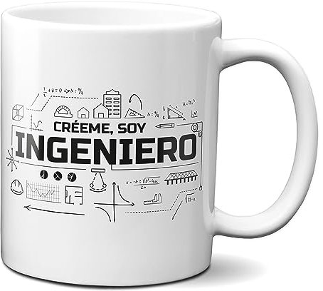 Planetacase - Taza Cerámica Desayuno Regalo Ingenieros - Diseño Original y Divertido - Apta Microondas y Lavavajillas - 330 ml, Creeme Soy Ingeniero
