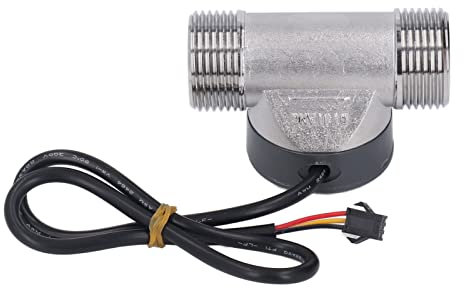 JMorCO Wasserdurchflussmesser, Kaltwasserzähler, Durchflussmesser, Zähler, Sensor, Edelstahl, praktischer Wasserzähler für Pool, Fischteich, Garten, Heimgebrauch, 3,5–24 V Gleichstrom