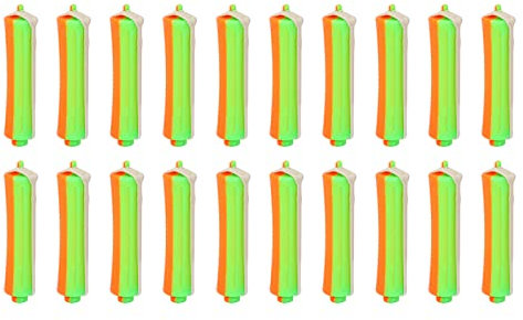 20-teiliges Dauerwellenstangen-Set, Universell, Verdickte Kaltwellenstangen, Rutschfest, DIY, Orangefarbene Dauerwellenstangen, Lockenwickler Für Anfänger, Für Den Friseursalon zu Hause