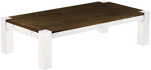 Brasilmöbel Couchtisch Rio Kanto 180x90 cm Eiche Weiß Wohnzimmertisch Holz Tisch Pinie Massivholz Stubentisch Beistelltisch Echtholz Größe und Farbe wählbar