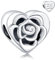 Amuefer Perla di Rosa Charm Compatibili Bracciale Collana, Argento Sterling Ciondolo Compleanno Natale Gioielli Regali per le Donne Moglie Amici