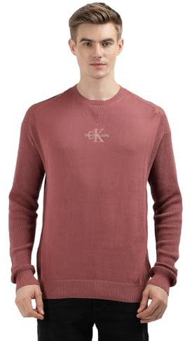 Calvin Klein Jeans Uomo Pullover in Maglia, Rosso (Apple Butter), L
