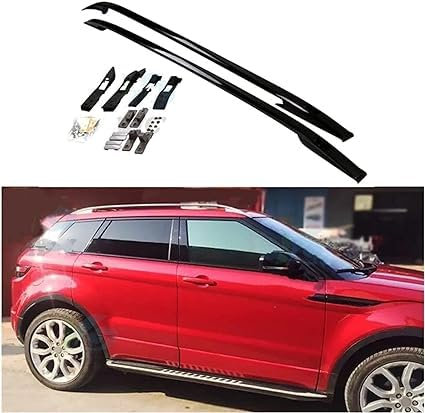 HCELET 2 Stück Autodachträger Längsstange für L-and Rover Range Rover Evoque 2014-2018, Dachträger vertikale Stange Camping Transport DachbüGel Gepäckträger Zubehör,A