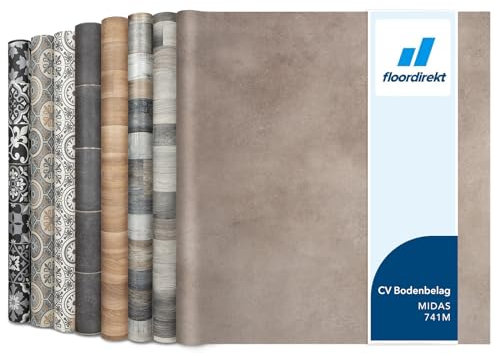 Floordirekt Atlantic Midas 741M - Suelo de vinilo para cocina y balcón, se vende por metros, efecto madera o baldosa, resistente y fácil de limpiar, 200 x 100 cm