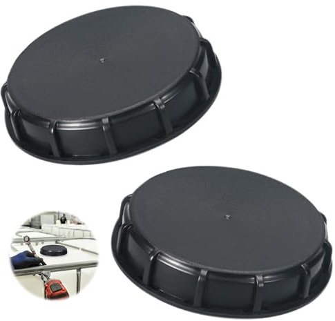 TOATELU 2 Stück IBC Deckel: IBC Tankdeckel, 162mm Tank Abdeckung, IBC Tankabdeckung, IBC Wassertank Deckel, Kunststoff Deckel, IBC Tank Zubehör für Wassertank Regentonne Container(Schwarz)