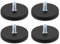 4 Stück Neodym Magnete Gummiert Ø 43mm Mit M6 Außengewinde, Magnete mit Gewinde, 10kg Haftkraft, für Schrauben Öse oder Haken