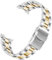 Kai Tian Konisch Armband Gebogenes Ende Edelstahl Uhrenarmband für Herren Damen 20mm 22mm Solider Bereitstellungsschnalle Schwarzes Silber (Silber Gold, 22mm)