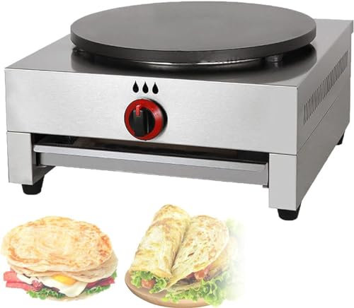 GYQSSD Crepe and Pancake Maker | 40cm (15.75 Inch) Non-Stick Commercial Gas Pancake Maker, Pancake Griddle Machine for Pancake, Blintz, Chapati, Even Heating