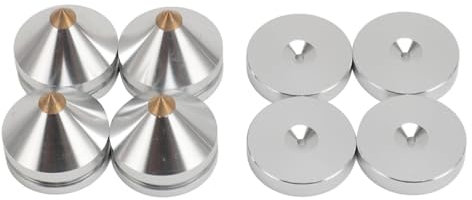 Speaker Isolation Spike, 4 Set Aluminum Alloy Speaker Isolation Feet Speaker Vibration Absorber Spike for CD DVD Player Amplifier Meters, Recorders, DACs and Other Equipment