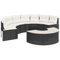 vidaXL Garten Sofa Garnitur 3-TLG., Gartenmöbel Set Halbrund, Sitzgruppe für Garten Terrasse, Lounge Sitzgarnitur, Schwarz Poly Rattan