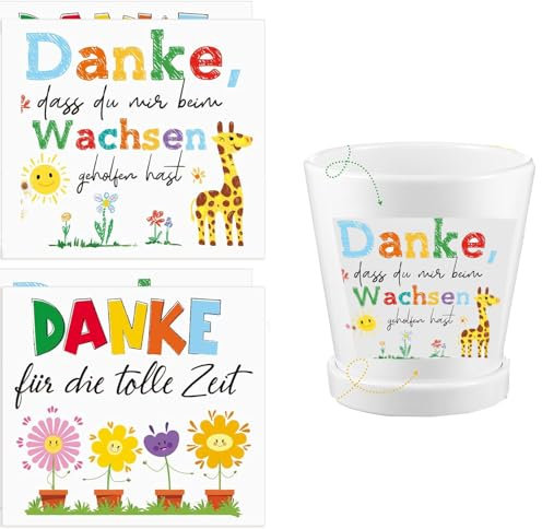 Bkemkri 4 Stück Aufkleber für Den Blumentopf Dankeschön Aufkleber Danke für Wunderschöne Farbenfrohe Zeit Erzieher Geschenk Kindergarten Dankeschön Geschenk Danke für Kindergarten Abschiedsgeschenk