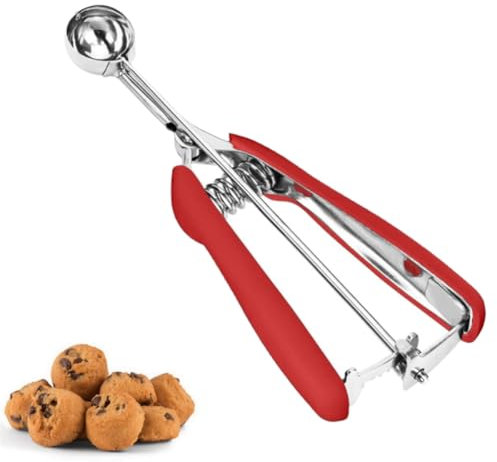 Paletta per biscotti, paletta per biscotti extra piccola per la cottura, 1 cucchiaino / 5 ml, paletta per biscotti in acciaio inox 18/8 per cottura, paletta per pasta per biscotti con impugnatura