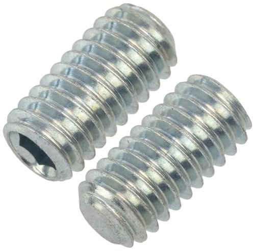 AERZETIX - NV18303 - Lot de 12 Vis de blocage réglage sans tête M4x8 mm à bout plat à empreinte HEX2 à 6 pans creux - en acier - couleur argent