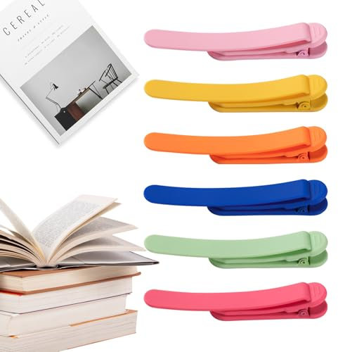 Kabwea 6 Pcs Automatische Lesezeichen, Lesezeichen Kinder, Lesezeichen, Bookmark, Lesezeichen Papier, Lesezubehör, Silikon Lesezeichen für Bücher