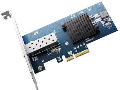 BZIZU PCIe NIC de 10 GB, Intel 82599EN, puerto SFP+, compatible con X520-DA1, PCIe X4/X8, perfil bajo, compatible con Windows Server/Linux/VMware ESXi/Proxmox/TrueNAS