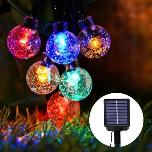 Realky Guirnaldas Luces Exterior Solar, 30 LED 8 Modos Guirnalda Luces Solares con Función de Memoria, IP65 Impermeable 8.1M Cadena de Luz Solar para Jardín, Patio, Navidad, Fiesta (Multicolor)