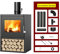 Chimenea Leña Estufa De Leña Multicombustible Estufa De Leña De Hierro Fundido con Ventana De Vidrio Cerámico Calor Interior Cálido 15KW para Calentar,60 x 49 x 85 cm