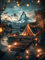 5D Diamond Painting Berg Diamond Painting Erwachsene DIY Landschaft Diamond Painting Set, Diamond-Painting Kinder Anfänger Stickerei Kreuzstich Basteln Painting, Wand Zimmer Deko Geschenk 60x80cm -Lv