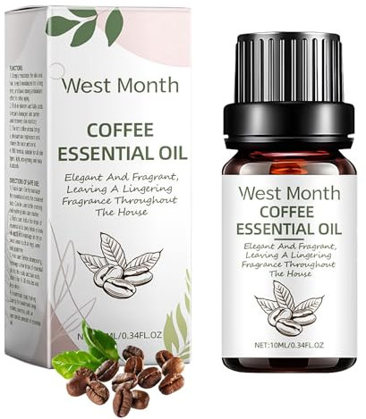 Kaffeeöl,10ml Coffee Essential Oil,Ätherisches Kaffeeöl für Die Aromatherapie,Natürlich Kaffeeöl,Haut und Haarpflegegegenstände,Kaffeeöl für die Haut,Perfekt für Seifen