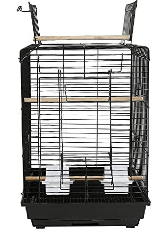 XUANYU Käfig für Vogelkäfig, auf Fuß, Voliere, Vögel, Innen/Außen, Käfig, Vögel, Voliere, für Wellensittiche, Kanarienvögel, Schwarz, 40 x 40 x 58 cm
