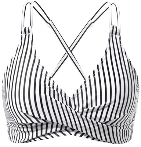 Rayson Top de Bikini para Mujer Push Up Simple Acolchado Clásico Versátil Traje de Baño con Cordones
