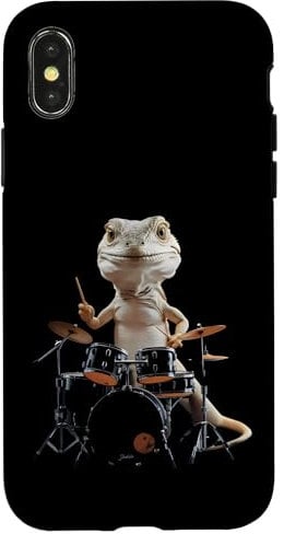Lizard Suonare Batteria Realistica Custodia per iPhone X/XS