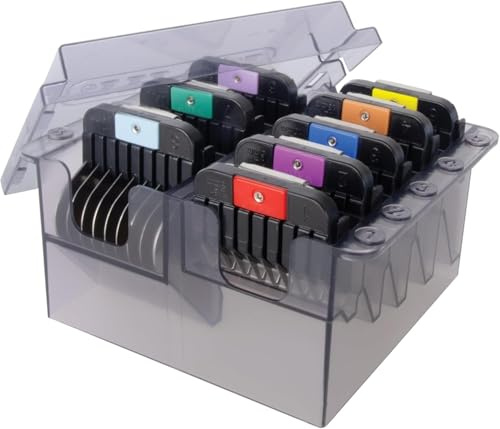 WAHL Detachable Stainless Steel Attachment Combs, 3mm – 25mm, #1-8, Prime Series, Edelstahl, Aufsätze, Rostfrei, Schwarz