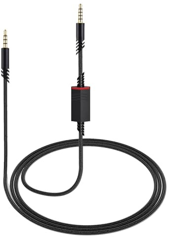 Durability Braide 3.5mm Music Cable For A10/A40 Gaming Headsets Cord With Gold Plate Connectors Inline Mute Music Replacement