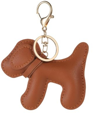 BelleFlair Hund Taschenanhänger aus Leder, Süßer Anhänger für Damen, Schlüsselanhänger Hund als Geschenk, Bag Charm für Handtasche, Rucksack und Tasche, Auto Schlüssel Zubehör