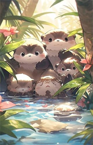 Puzzle 700 Teile Erwachsene Cartoon Otter, Klassische Puzzles 52 x 38 cm Impossible Puzzle Pädagogisches Spiel Herausforderung Spielzeug 700 Teile Puzzles Geschenk für Mann und Frau