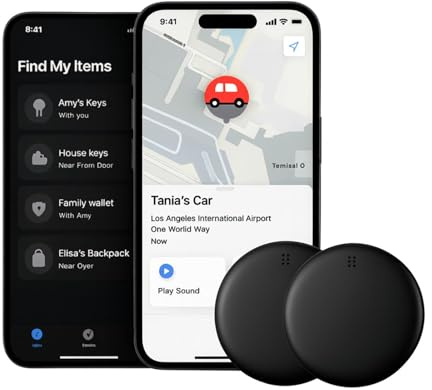 Anytrcak Pro Magnet-Tracker für Auto, Gepäck und Geldbörse – Kompatibel mit der Find My App von Apple/Android (2-Pack(Android System))