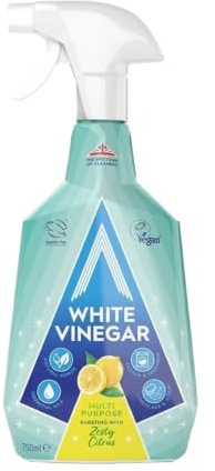 Multi-Purpose White Vinegar Cleaner Citrus, Household Surface Cleaner for Glass, Mirrors, Tiles, Worktops & More, 750ml (Vinegar Citrus, Set of 1)