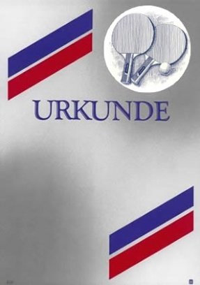 Albert Hoffmann Urkundenverlag Tischtennis / 310/1068 / / Edelkarton (300 g/m²) 10 Stk