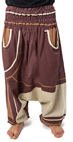 FANTAZIA Sarouel Homme Femme Elastique Grande Taille Brownie Chocolat - Taille Unique Marron