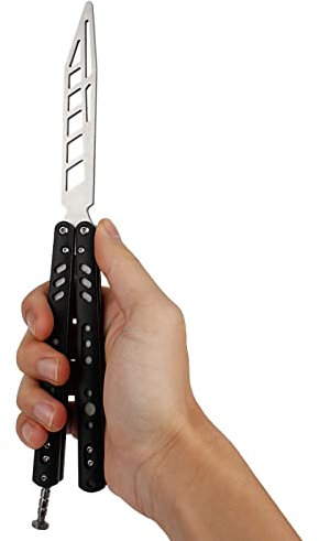 Andux Alliage de Titane Léger CSGO Équipement Couteau Pliant avec Trous et Loquet à Ressort CS/HDD40 Noir