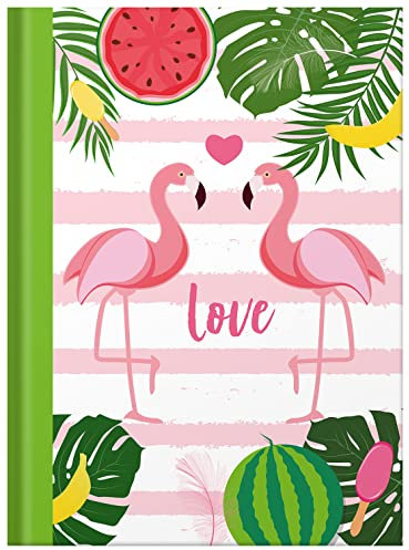 RNKVERLAG 46752 - Kladde / Notizbuch „Flamingo grün“, dotted, DIN A5, 96 Blatt, 70 g/m², 1 Stück