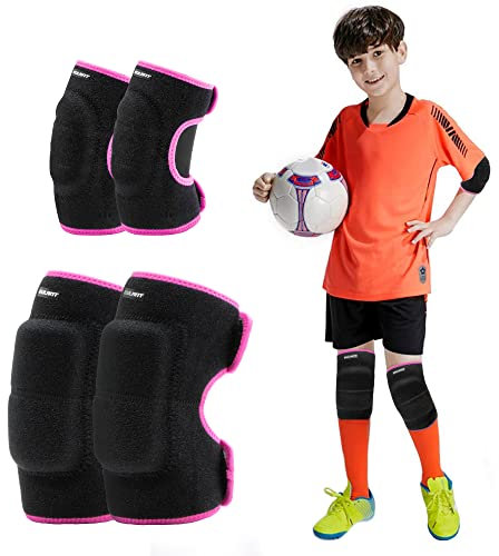 EULANT Kinder Schonerset, Junge Knieschoner und Ellenbogenschoner,Mädchen Protektoren Set für MTB Scooter Skateboard Radfahren Reiten Skater Volleyball Tanzen, Rose S Set