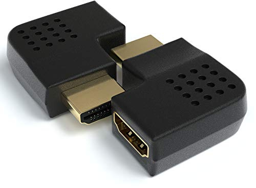 JAMEGA - HDMI Winkel Adapter 2er Pack | rechts 90° Grad Winkel Flach von HDMI A Buchse zu HDMI A Stecker 19pol | Konverter 1080p Full HD 4K Ultra HD Vergoldete Stecker