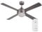 UNIVERSALBLUE Ventilador de techo con luz LED | Aspas reversibles inox y blanco | Ventilador silencioso | Motor AC | Mando a Distancia | Diámetro 132 cm | Temporizador | Hasta 30m2