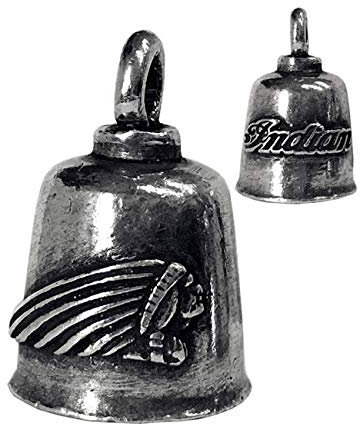 Custom Chrome Guardian Bell – Gremlin Bell Rider Amulett Glücksbringer oder Schlüsselanhänger für Motorradfahrer oder Radfahrer – Indian Motorcycle