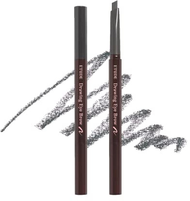 ETUDE Drawing Eye Brow #4 Dark Grey 21AD | Long Lasting Eyebrow Pencil | Soft Textured Natural Daily Look Eyebrow Makeup | K-beauty