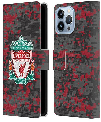 Head Case Designs Officially Licensed Liverpool Football Club Club Colours Crest Digital Camouflage Leather Wallet Case Compatible With Apple iPhone 13 Pro Max
