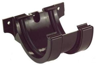 Brett Martin Union/Joint Bracket for 112mm Roundstyle Half-Round Gutter System CAST Iron Effect Black BR044CIB
