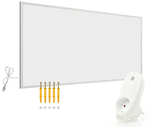 Wiltec Infrarotheizung 700 Watt inkl. WLAN-Thermostat, energieeffizienter Heizkörper mit WLAN Steuerung, Wandmontage Elektroheizung, Heizpaneel IR-Heizung
