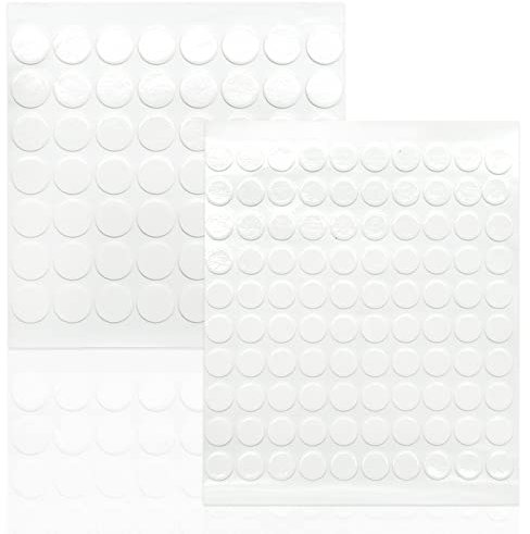 156 Pieces Double Sided Transparent Putty, 10 mm,15mm Clear Sticky Dots Stickers Removable Waterproof No Trace Round Putty Traceless Mounting Adhesive for Photos Wall, Posters, Kitchen, Party
