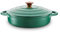 Barbary & Oak BO800253GRN Shallow Cast Iron Casserole Pan with Durable Enamel Interior, 28cm, Verdigris Green