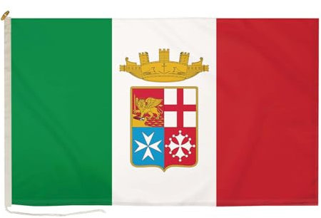 DuraFlag Bandiera della Marina Militare Italia Piccola Courtesy 50 x 30 cm Corda e Toggled Premium Quality 50 x 30 cm