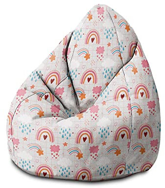 DreamRoots Sitzsack Mit Füllung - Bodenkissen Kinderzimmer 70 x 70 x 105 cm - Bean Bag Bubibag - Sitzkissen Boden