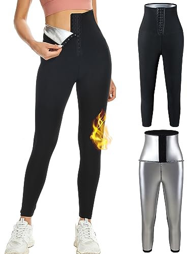 MELLIEX Schwitzhose Gewichtsverlust Hosen Hohe Taille Sauna Hosen Sporthose Jogginghose Schwitz Leggings Lange Sauna Hosen Body Shaper für Fitness Sport Gym Yogg-M
